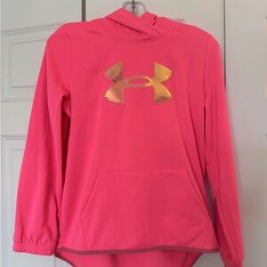 Girls Youth Under Armour Vibrant Pink Hoodie Size YXL